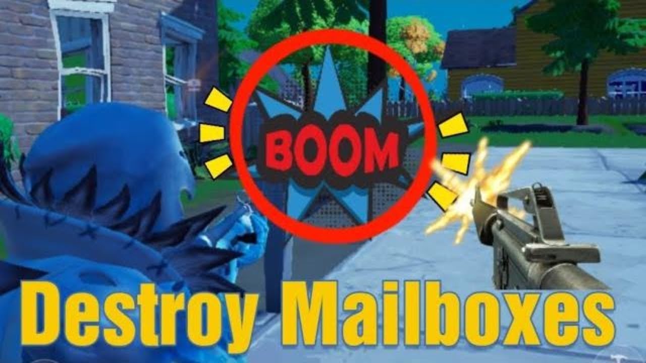 Fortnite - week 2 Epic Challenge  - How To Complete Destroy Mailboxes