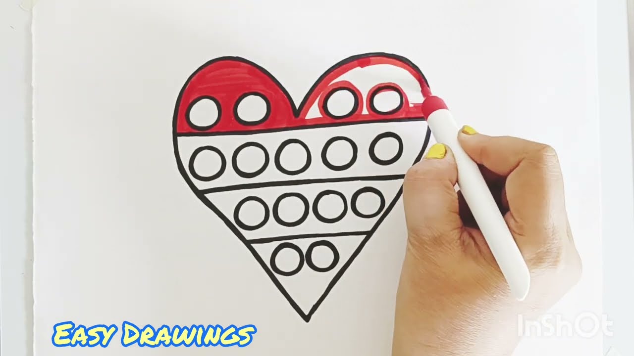 Drawing and Coloring a Heart POP IT | Drawing, Painting and Coloring for Kids, Toddlers | kids art