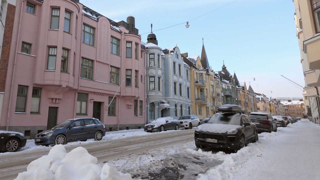 Winter Sunset Walk in Southern Helsinki Districts (3 December 2023)