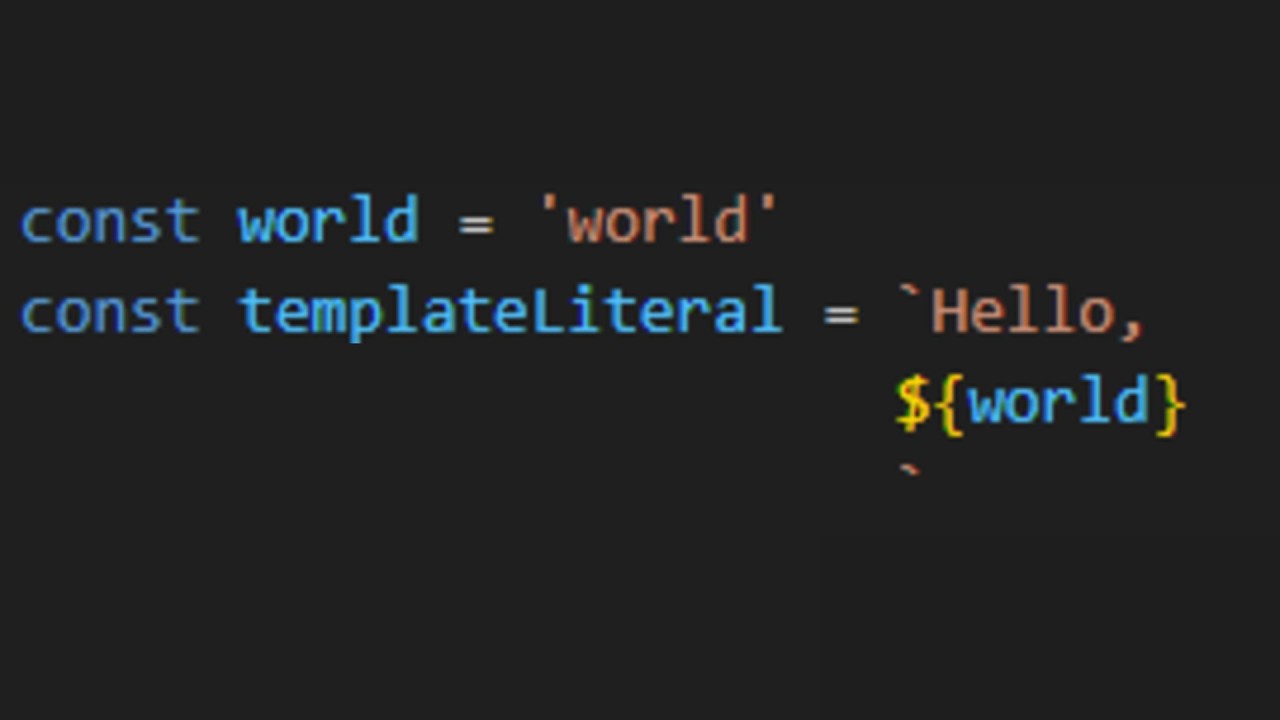 Template literals in Javascript - YouTube