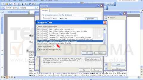 Protect the current document from opening using cert4u as password and RC4, Microsoft RSA...