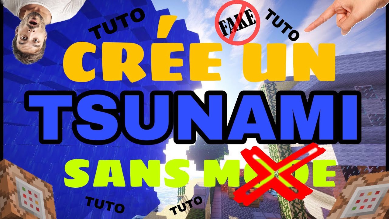 COMMENT FAIRE UN TSUNAMI SUR MINECRAFT PE ! ps4,Xbox,android,ios,w10