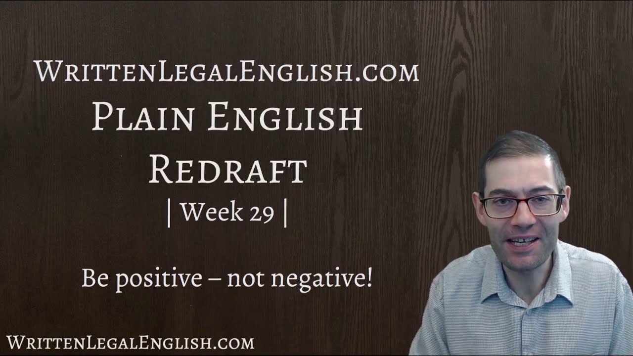 How to write plain language 29: Be positive - not negative!