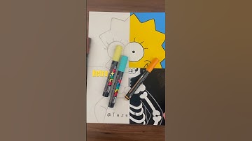 Drawing Lisa Simpson but! in 4 different Styles✨ #posca #shortvideo #shorts