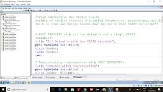 SAS PROC TABULATE PROC MEANS SAS SAS TRAINING VIDEO 15