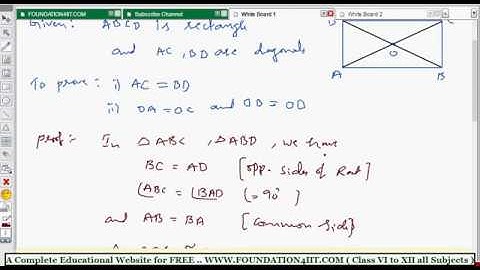 Diagonals of a Rectangle are Equal and bisect each other || Class 8 Maths ICSE ||
