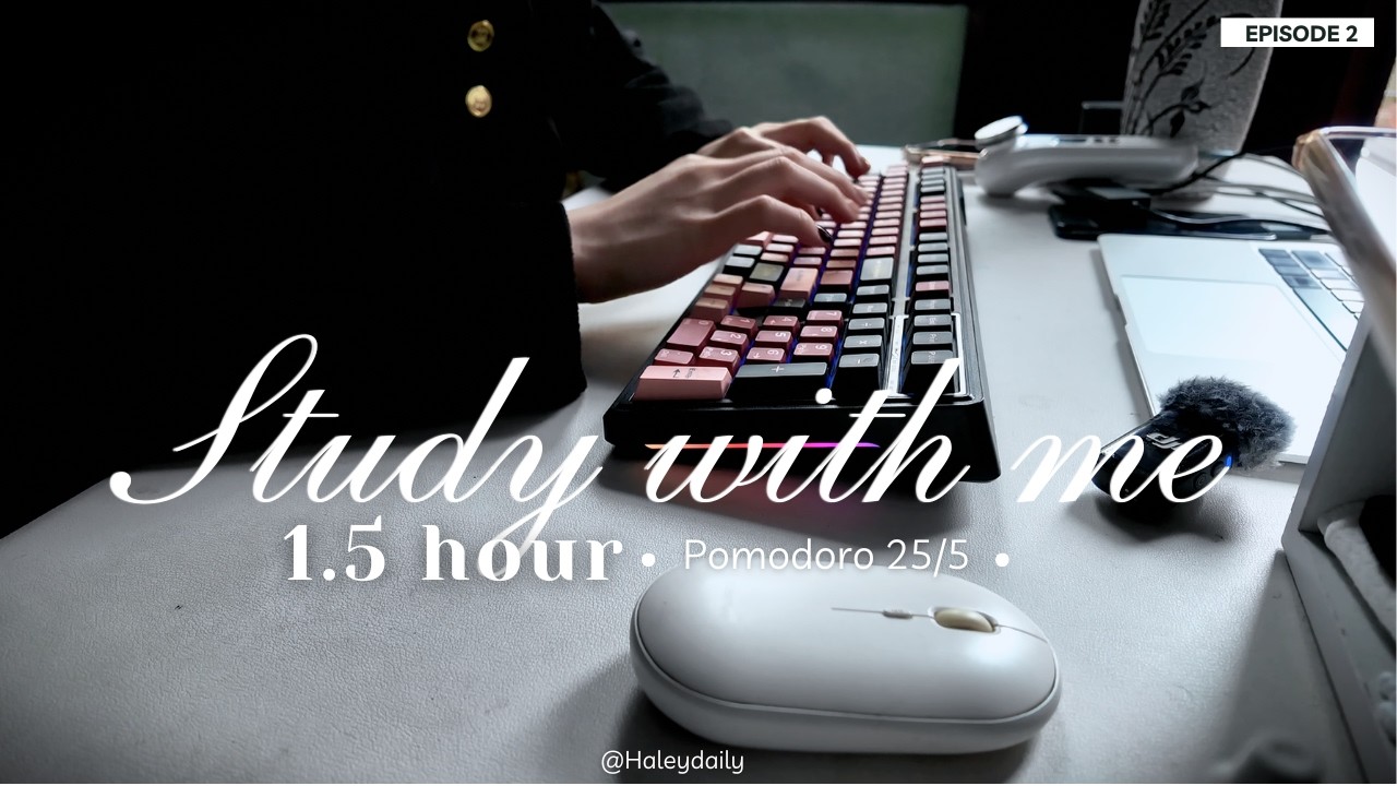 1.5-HOUR STUDY WITH ME 🌱 Calm•Real Sound | Be Gentle With Yourself, Deep Focus | Pomodoro (25/5)