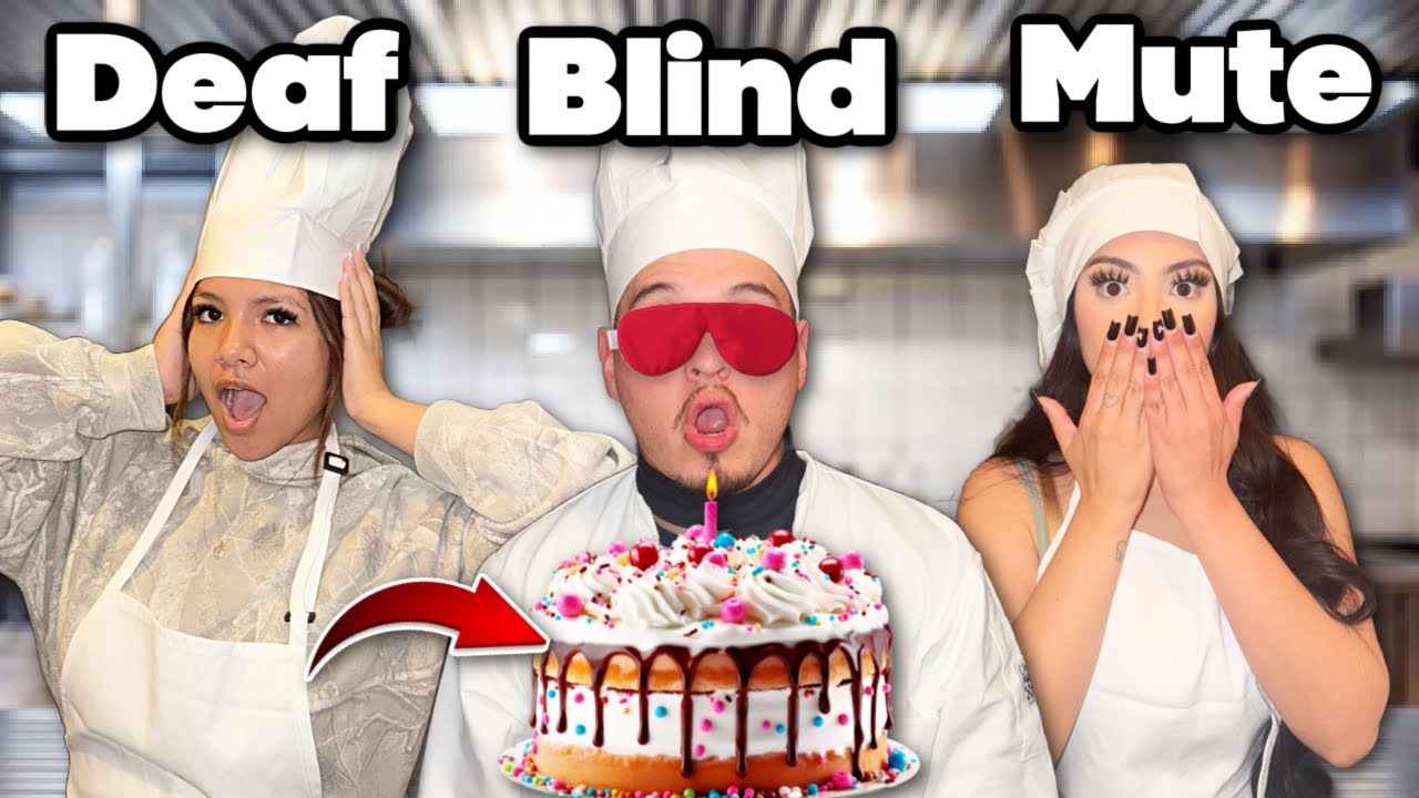 BLIND DEAF & MUTE BAKING CHALLENGE W/ Ariana & Alondra!