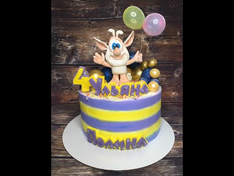 Оформление торта с Бубой_How to make cake with house Buba_Como fazer bolo com Booba de casa