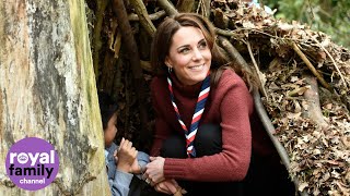 Duchess of Cambridge gets stuck in den during Scouts outing!