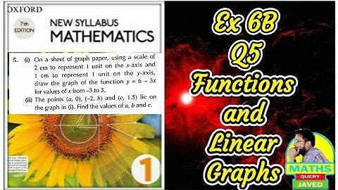 Q5 || Ex 6B || D1 || Functions and Linear Graphs