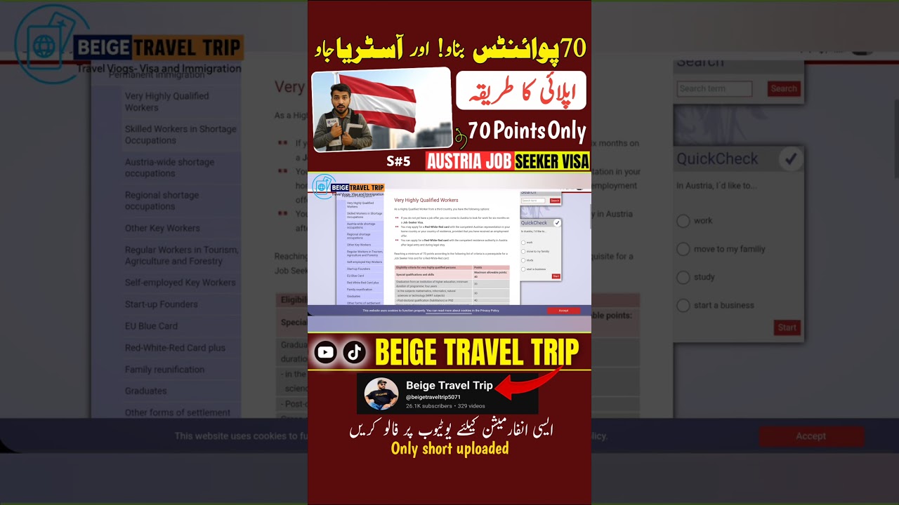 Austria Job Seeker Visa 2025 / How to Score 70 Points for Austria Job Seeker Visa 