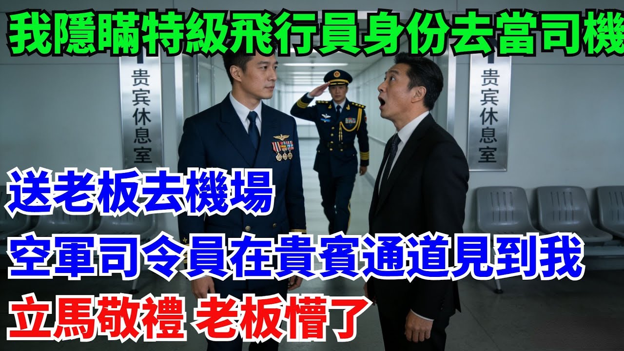 我隱瞞特級飛行員身份去當司機，送老板去機場，空軍司令員在貴賓通道見到我，立馬敬禮  老板懵了#奇聞#故事#真實案例#民間故事