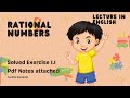 Rational Numbers | lecture in English class 8 | solved NCERT ex 1.1 with pdf | TKG