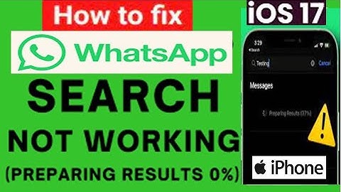 WhatsApp Messages Search Not Working on iPhone it Says Preparing Results 0%