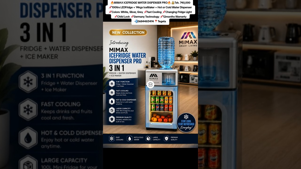 Mimax 3 in 1 Icefridge Water Dispenser Pro Mini Fridge Mxe260