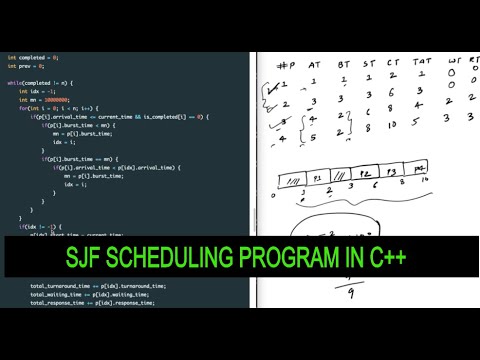 SJF Scheduling Program in Operating System | Process Scheduling