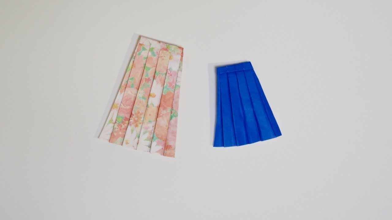 おしゃれ折り紙 プリーツスカート How To Make An Origami Pleated Skirt Youtube