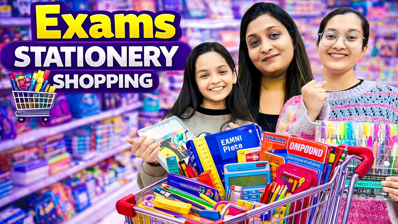EXAM STATIONERY SHOPPING 🛍️✏️| Mummy Ne Kya-Kya Dilwa Diya? 🤯| Jinni & Dhwani Full Excited 🔥