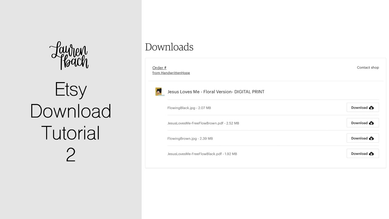 Etsy Digital Download Tutorial 2 || How to download digital items to