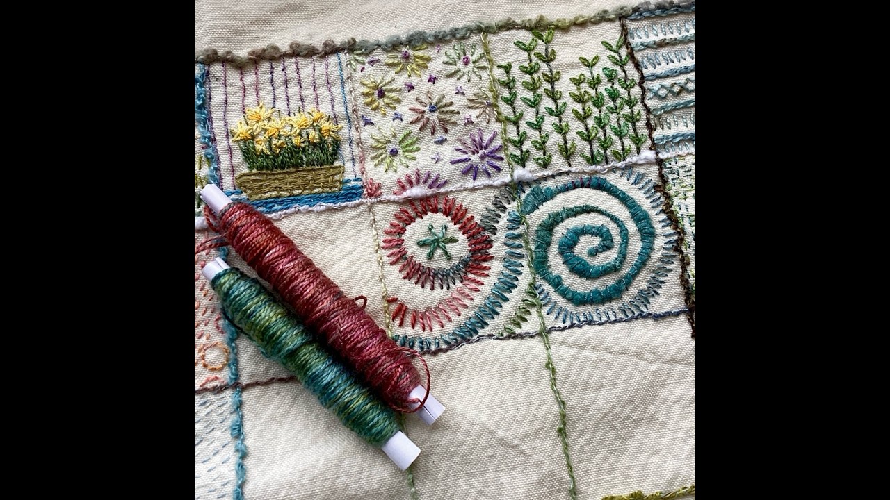 9th March daily stitching - straight stitch circles