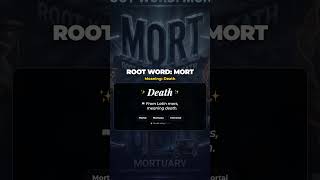 Famous Learn English: MORT means Death 💀 | Mortal, Mortuary, Immortal Explained #Shorts Profile