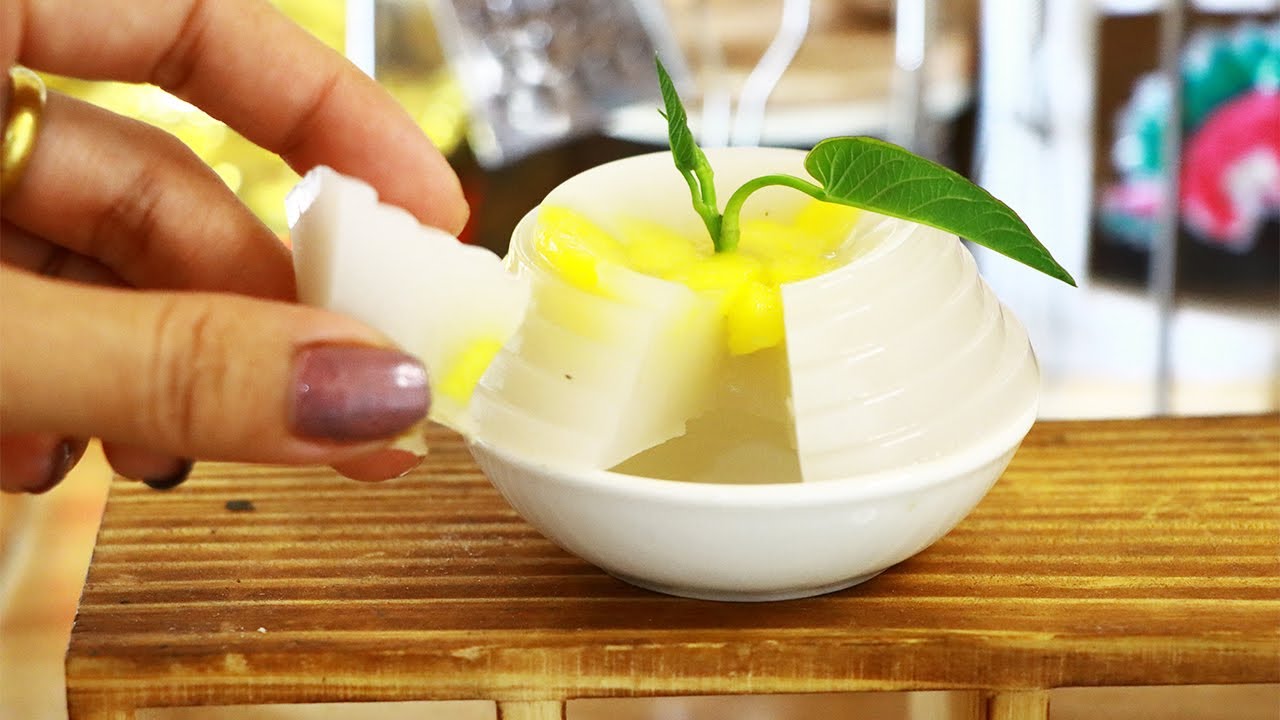 How To Make Coconut Jelly With Jackfruit Miniature Food YouTube