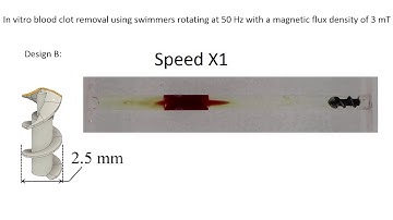 Design Investigation of a Magnetic Swimmer for Combined 3-D Navigation and Blood Clot Removal