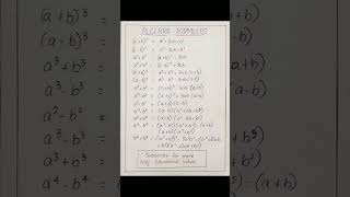 Algebra formulas cheatsheet #educationalcontent #mathstricks #maths #study