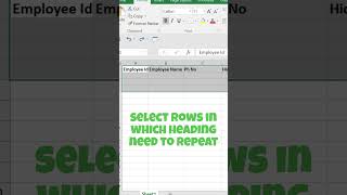Quick Excel Trick Repeat Header Row