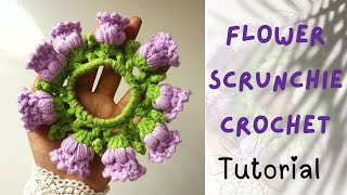 How to crochet flower scrunchies | beautiful | scrunchie crochet tutorial |  crochet ideas 