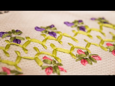 Linda Puntada Decorativa  #36 con bordado en cintas o listón /aprende #Conmigo