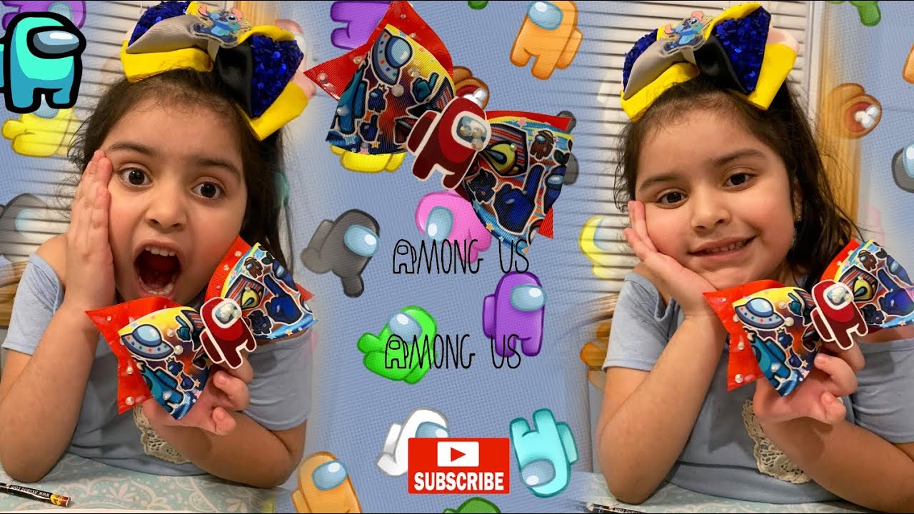 Among Us hair bow tutorial