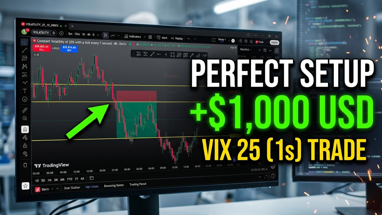 How I made $1000 dollars trading Volatility 25 1s!