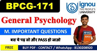 BPCG-171 Important Questions with Answers | General Psychology | IGNOU Study Material | Exam