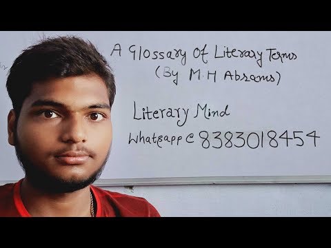 M.H Abrams Glossary of Literary terms - How to use this book in literature English Hons