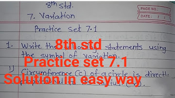 8th std Practice set 7.1 maths chapter no 7 maharashtra state board @sjtuitionclasses8229