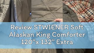 Review STWIENER Soft Alaskan King Comforter 120"x 132" Extra Large Lightweight Quilted Down Alternat