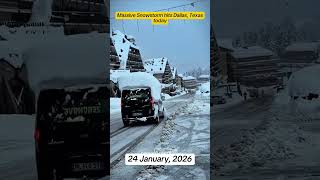 Massive Snowstorm hits Dallas Texas USA today snow dallas texas texassnow snowstorm #breakingnews