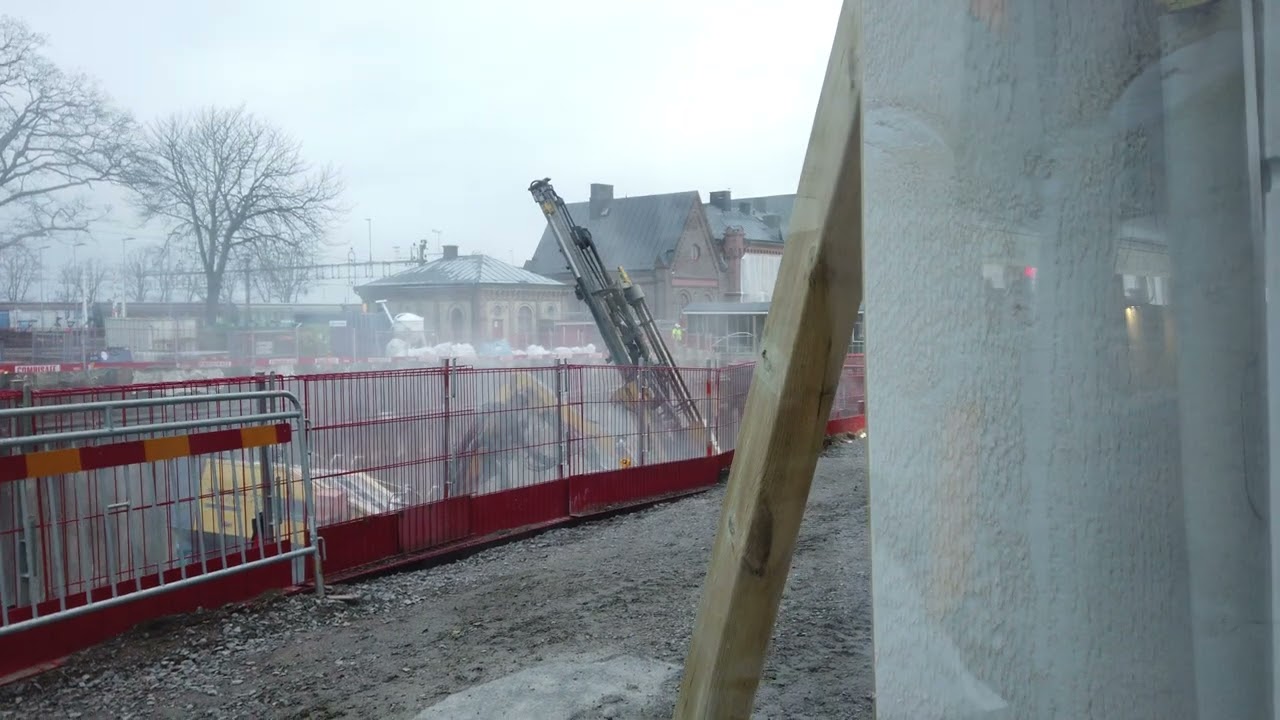 Varberg Västra Vallgatan tunnelbygge borrning 2020 12 14 0245