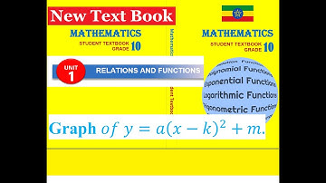 Mathematics Grade 10 Unit 1 Graph of y= a(x-k)^2+m new Text Book@mathT_21​