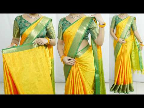 Effortless Side Pleating Tips & Trick For Tissue Silk Saree | Saree Draping For Wedding & Function