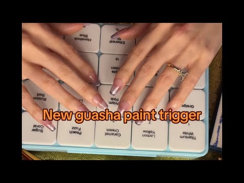 Viral New ASMR trigger, gouache paint 🎨 clocky sounds nail tapping
