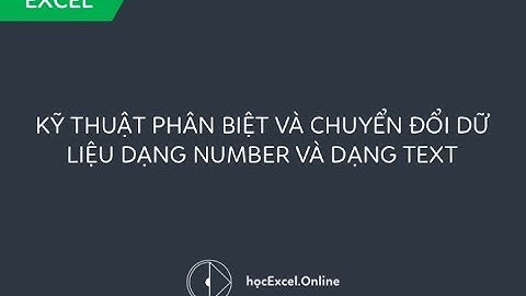 Kỹ thuật phân biệt và chuyển đổi dữ liệu dạng Number và dạng Text