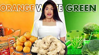 Eating Only ONE COLOR of Food Challenge | TRI COLOR Food Challenge