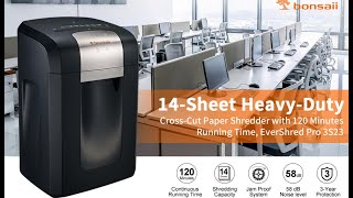 Bonsaii Paper Shredder 18-Sheet Cross-Cut Shredder Heavy Duty 60 Minut