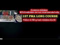 Not recommended Common mistakes ISSB Experience 157 PMA Long Course not recommended reason