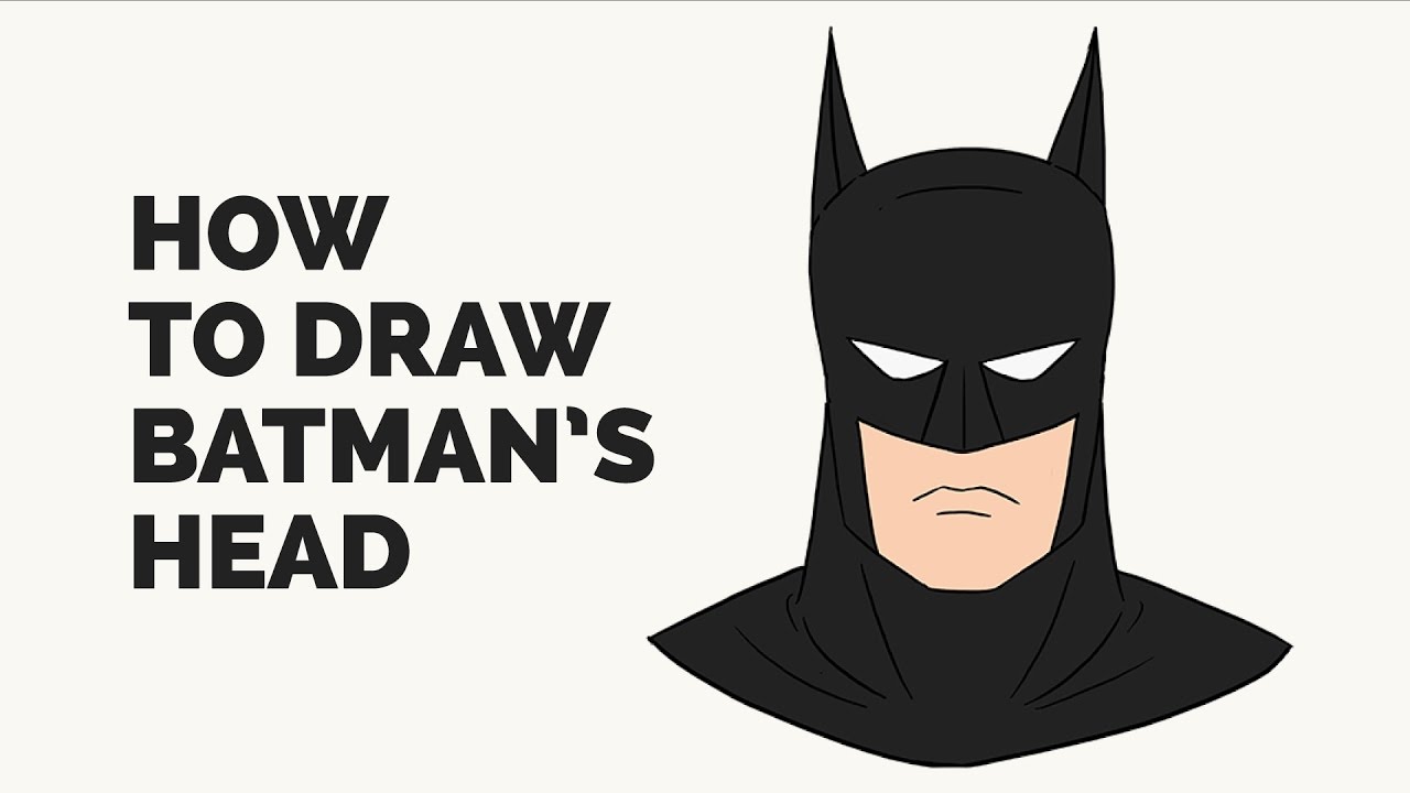 How to Draw Batman's Face - Easy Step-by-Step Drawing Tutorial - YouTube