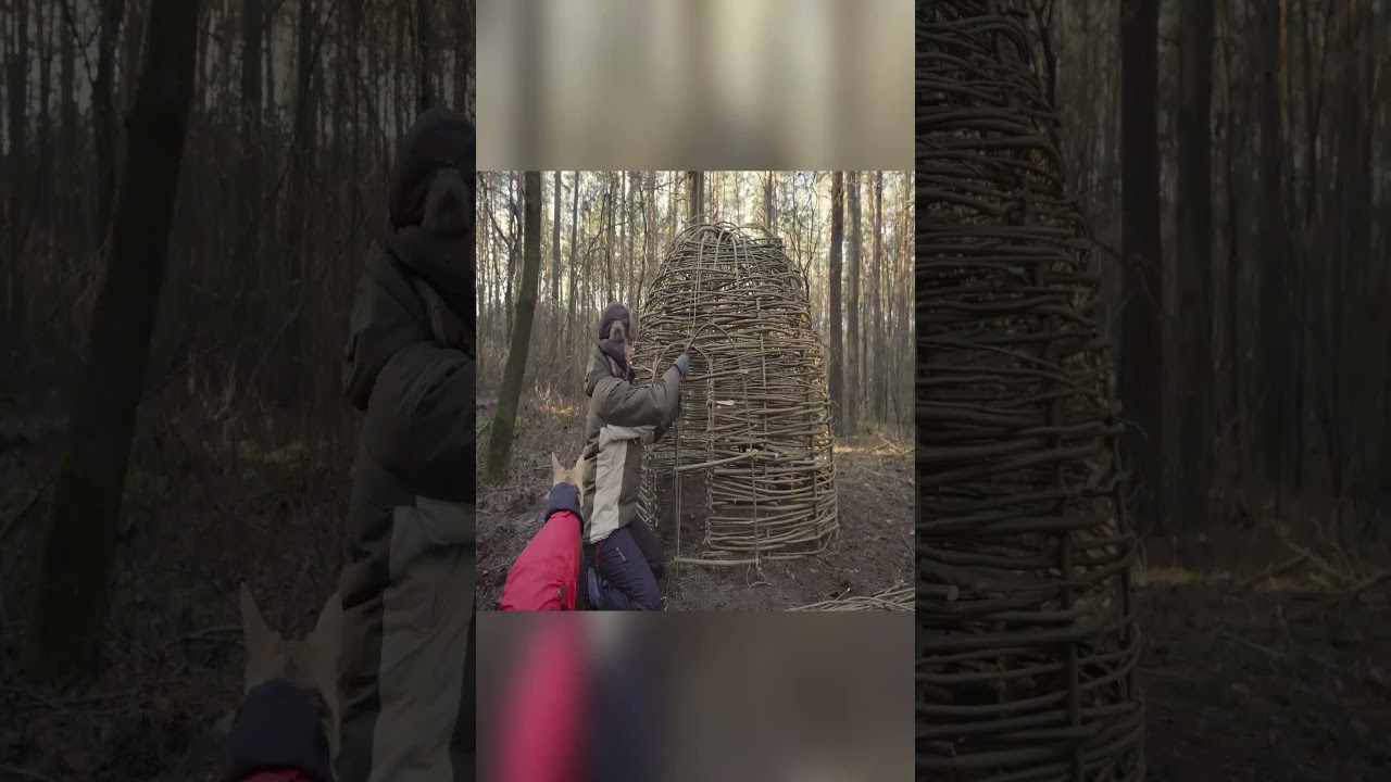 Building Woven Hazel Hut Shelter 