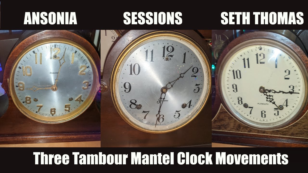 Three Mechanical Tambour Mantel Clock Movements YouTube